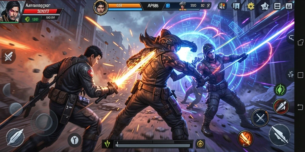 Tampilan gameplay AP686 yang seru dan mendebarkan dalam pertarungan.