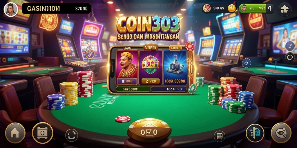 Tampilan gameplay <strong>COIN303</strong> yang menarik dan penuh aksi Kasino.