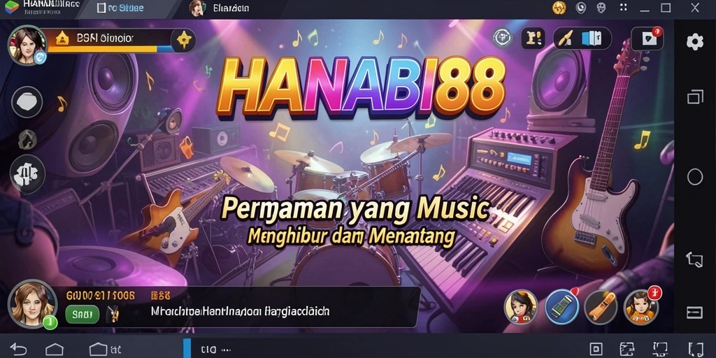 Screenshot dari gameplay <strong>HANABI88</strong> dengan antarmuka yang menarik dan lagu-lagu populer.