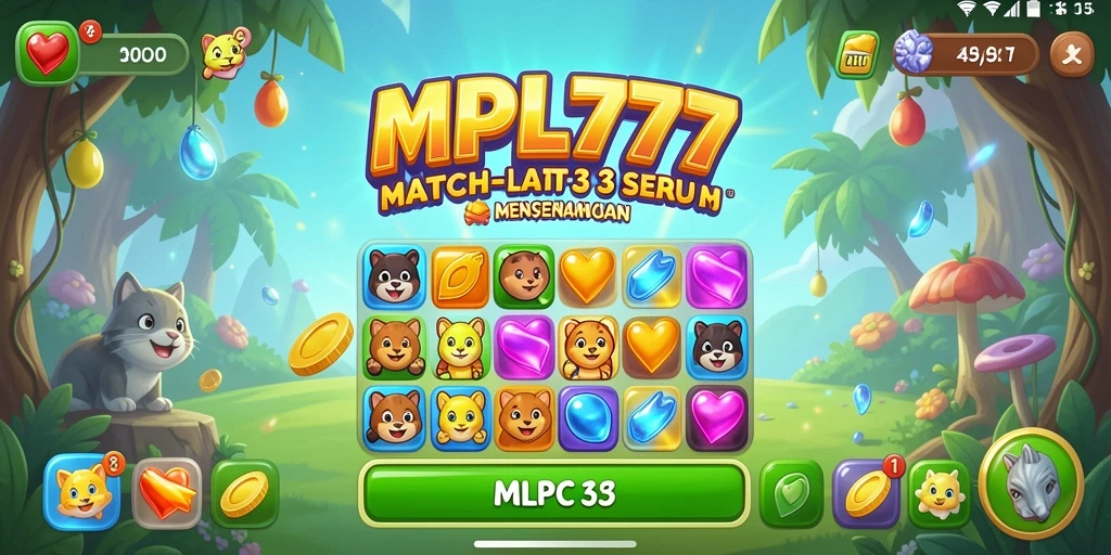 Tampilan gameplay seru dalam MPL777 dengan level Match-3 yang menantang.
