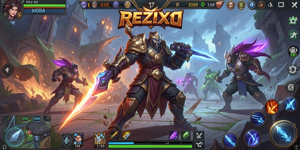 Gambaran gameplay seru di arena <strong>REZIXO</strong> yang penuh aksi.