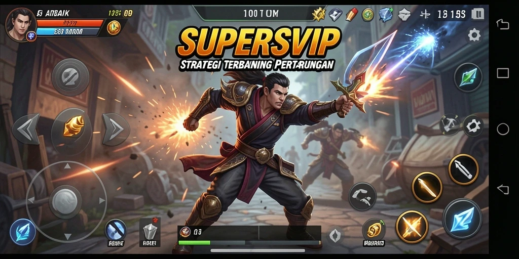 Gameplay mendebarkan dalam SUPERSVIP dengan strategi yang mendalam.