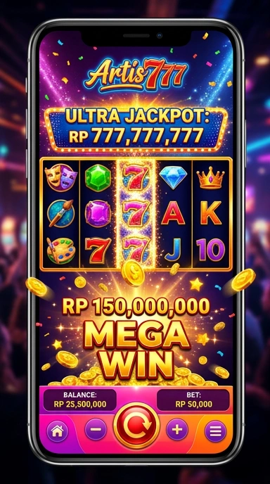 Pengguna sedang menjelajahi aplikasi di artis777.